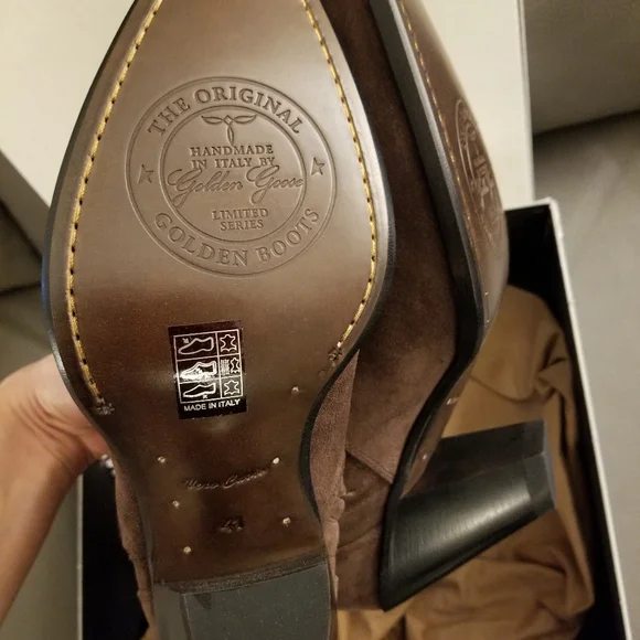 Golden Goose Limited Series Suede Leather Pointed Toe Cowboy Brown Boots… - Picture 9 of 10